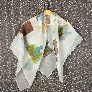 Vintage Dandy New Zealand Kiwi Souvenir Scarf‎